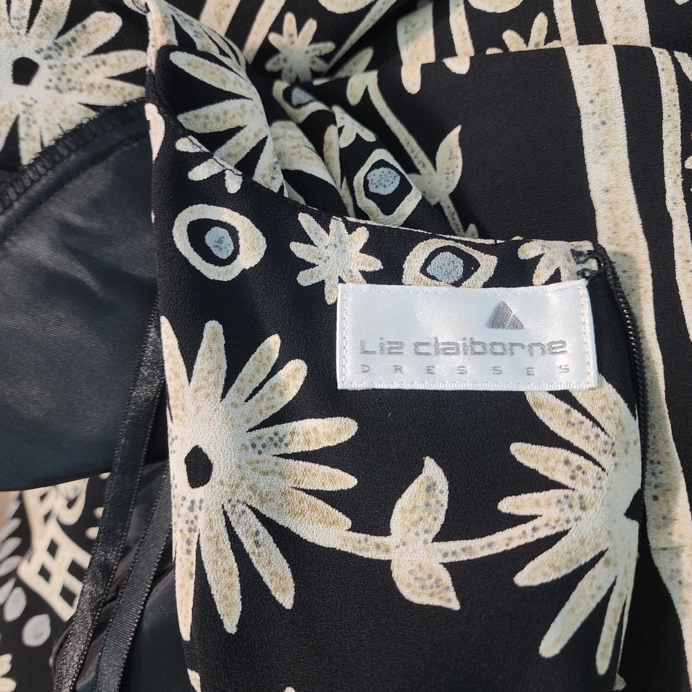 Vtg 90s LIZ CLAIBORNE Size 8 Floral Power Dressing Short Sleeve Sheath Dress EUC - Picture 9 of 10